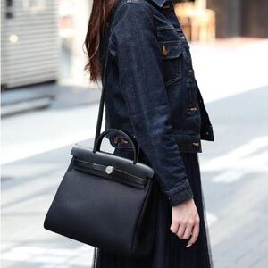 Hermes ‘HER BAG’  Elegant Black Satchel